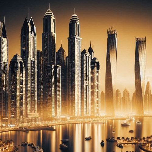 Dubai real estate image with black effect